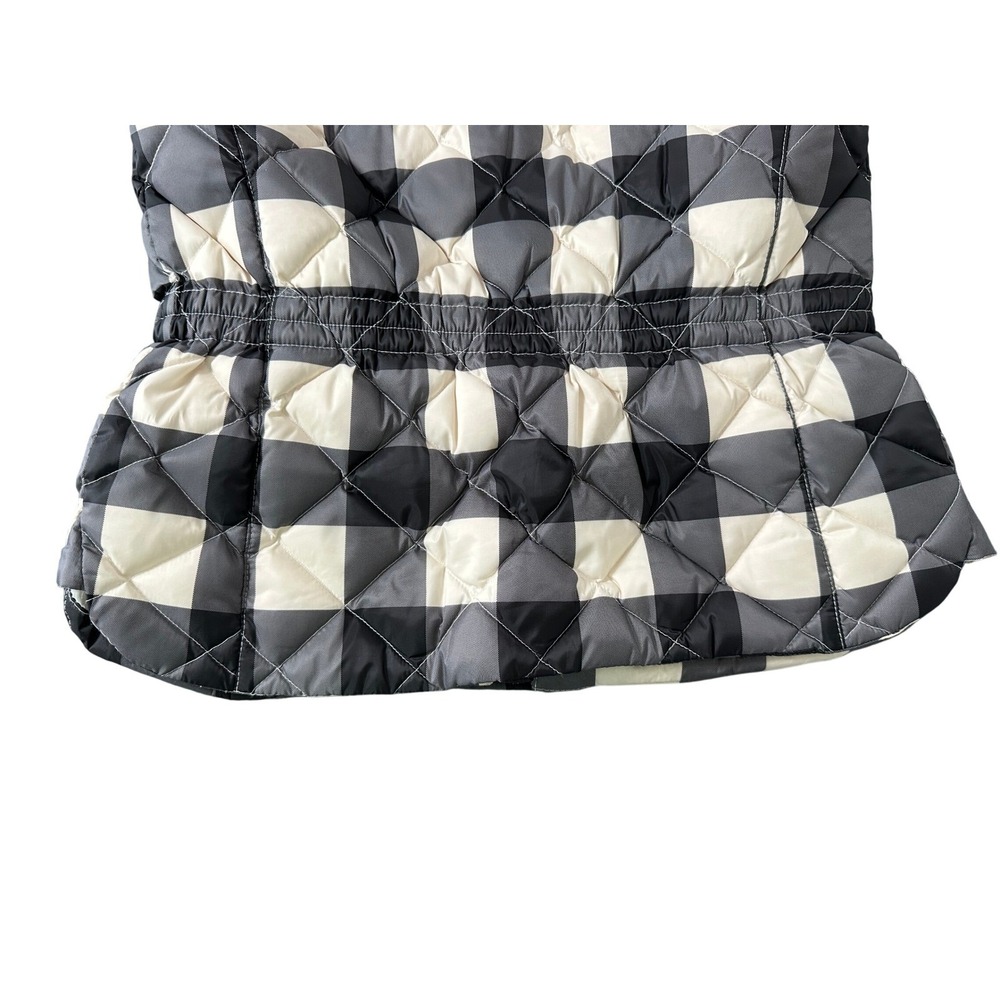 Talbots Petites Buffalo Plaid Quilted Puffer Vest Black White Grey Womens P - Picture 12 of 12